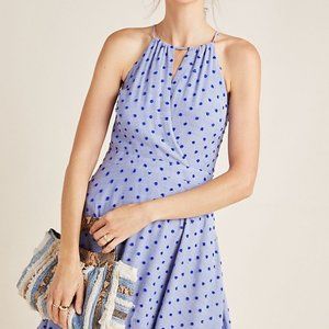 Naya Blue Halter Dress Anthropologie NWT